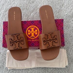Tory Burch Ines Flat Slide Sandals, Goat Leather, Size: 6 & 7 Available- NWT